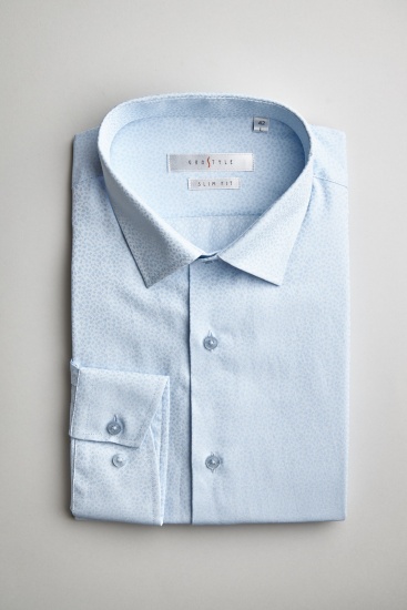 Рубашка голубая с длинным рукавом GROSTYLE SS017191